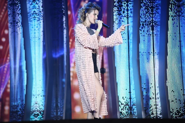 Russian singer Elvira T performs during the 25th Slavyansky Bazar Festival — Stock Photo, Image