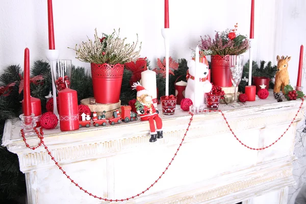 Decorazione di Natale del camino — Foto Stock
