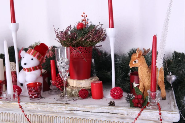 Décoration de Noël de cheminée Images De Stock Libres De Droits