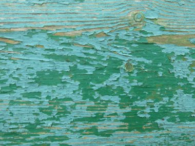 Yeşil boyalı, klasik ahşap kabuklu yüzey.