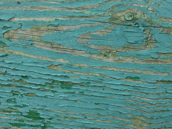 古色古香的木制粗糙表面 带有剥皮绿色油漆 — 图库照片