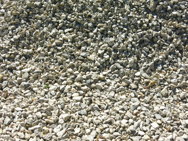 Stos Małych Gruzów Żwir Leży Drodze Tło Przemysłowe — Zdjęcie stockowe