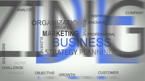 Business strategy online develop solutions word tag cloud animation — Stock Video