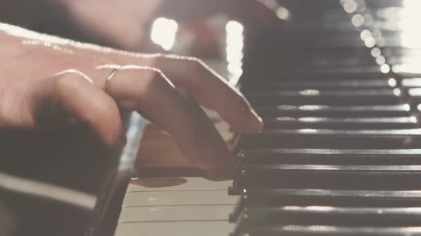 Young Woman Playing Piano — Stock Video