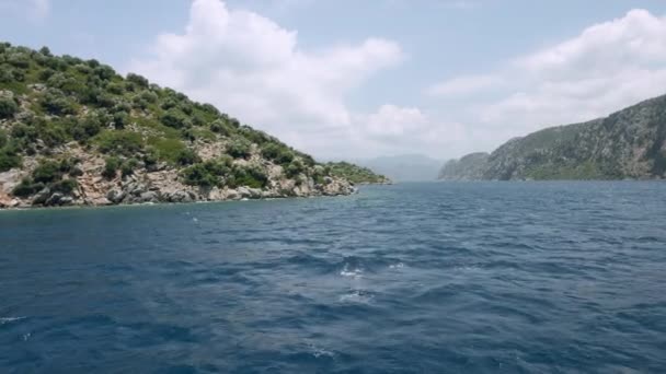 Hemel Horizon blauw zeegezicht. Egeïsche eilanden — Stockvideo