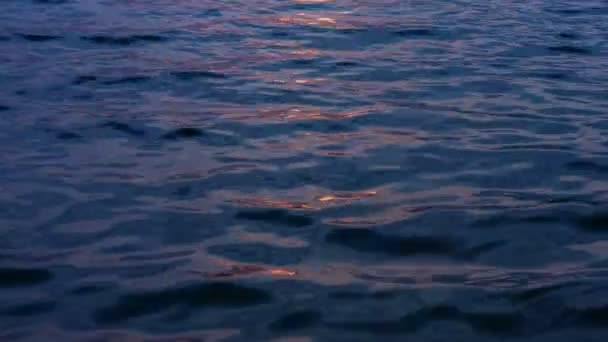 4K video - Water surface of a sea in the evening — Stock Video