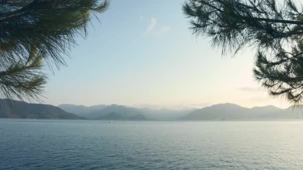 Veduta aerea del Mar Egeo, Marmaris, Turchia. Corda video grezza 4K . — Video Stock