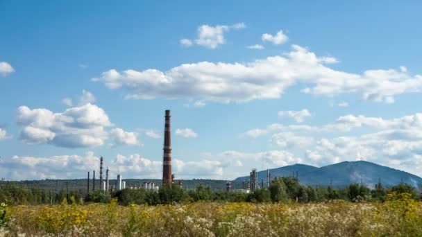 工厂和蓝色的天空 — 图库视频影像