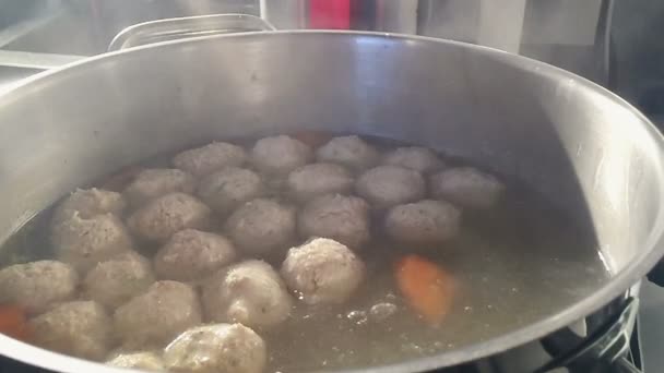 Meatball Casserole falls in. Slow-motion. — Stock Footage Meatball Casserole falls in. Slow-motion. Royalty Free Stock Footage