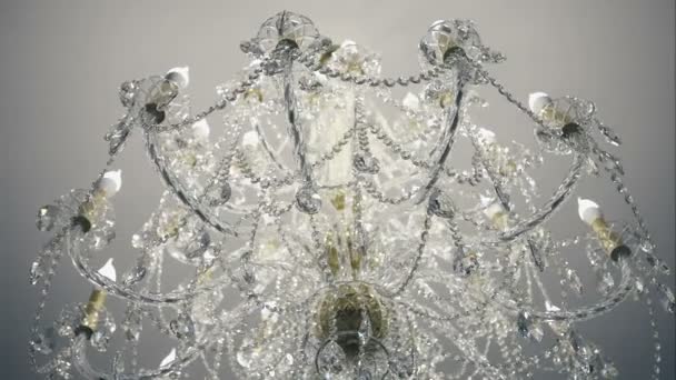 Lámpara de araña de cristal vintage — Vídeos de Stock