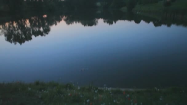 平静的湖面，在身上的时间 — 图库视频影像