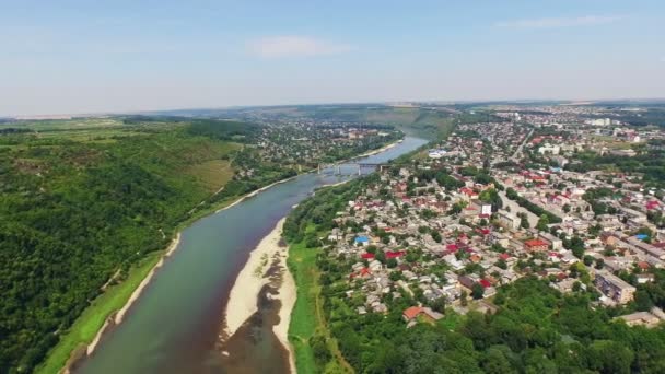 Zalischyky paisaje de la ciudad — Vídeo de stock