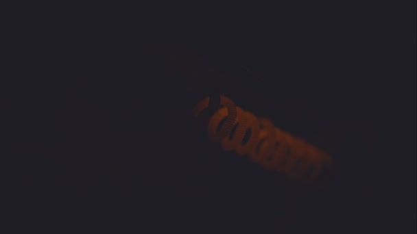 クローズ アップの輝くビンテージ ライト電球。生録画. — ストック動画