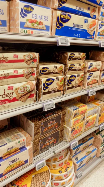 Rayon Swedish Crackers Wasa Também Chamado Knckebrd Sueco Escandinávia Pão — Fotografia de Stock