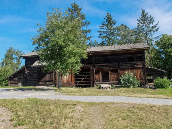 Skansen Muzeum Świeżym Powietrzu Skansen Jest Etnologicznym Skansenem Parkiem Zoologicznym — Zdjęcie stockowe