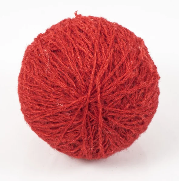 Bola de lã vermelha — Fotografia de Stock