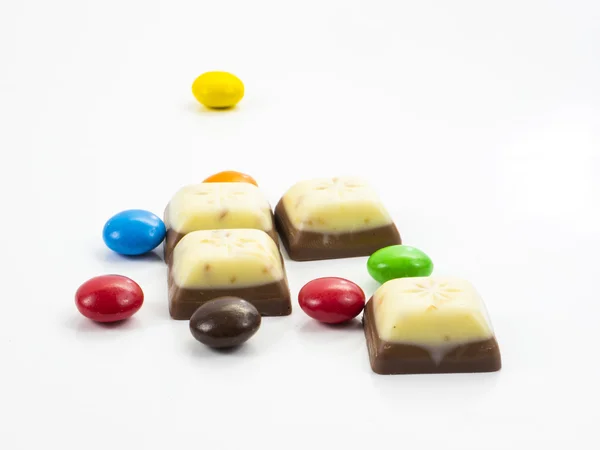 Dragee e chocolate — Fotografia de Stock