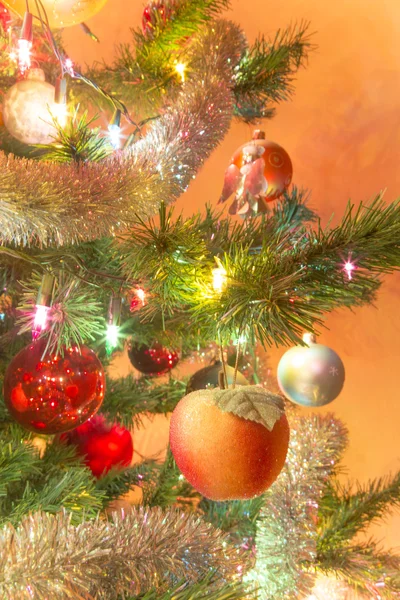 Beautiful glass balls on Christmas Tree — Stock Photo, Image