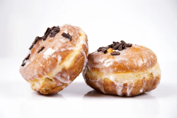 Fresh jummy isolated donuts on white background — Stock Photo, Image