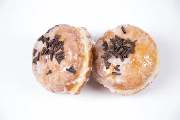 Fresh jummy isolated donuts on white background — Stock Photo, Image
