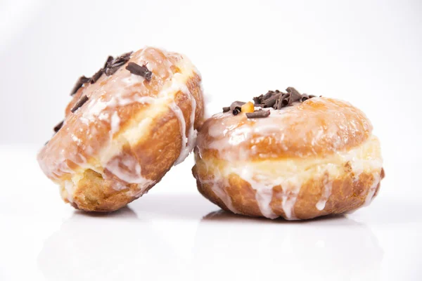 Fresh jummy isolated donuts on white background — Stock Photo, Image