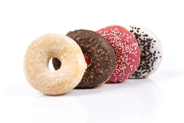 Fresh isolated donuts on white background — Stock Photo, Image