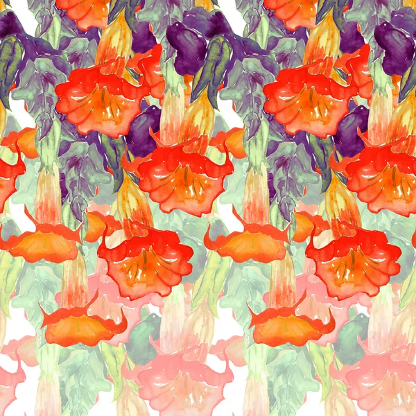 Kwiaty w akwarela catalpa — Zdjęcie stockowe