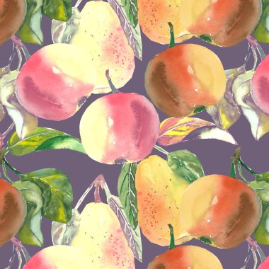 Suluboya elma ve armut