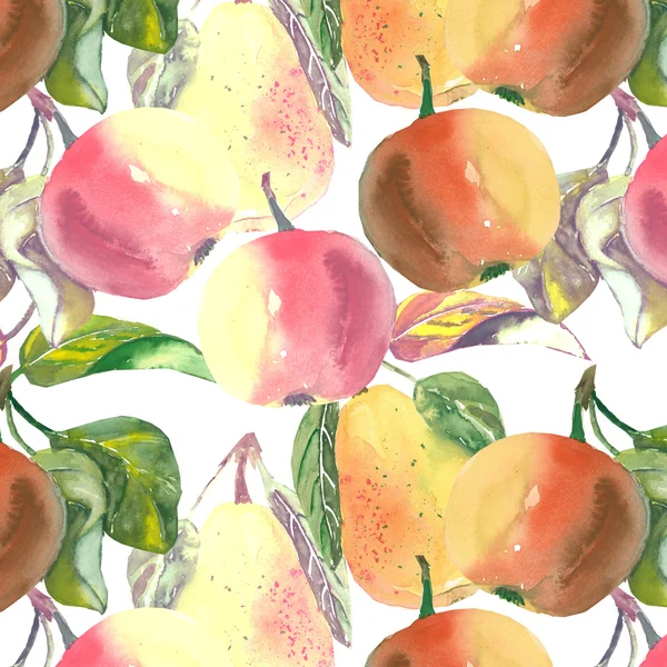水彩のリンゴと梨 — ストック写真