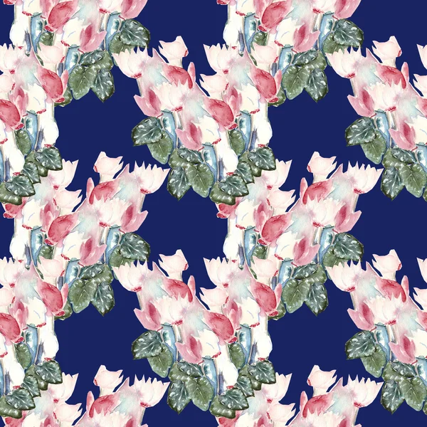 Cyclamen seamless pattern — Stock Photo, Image