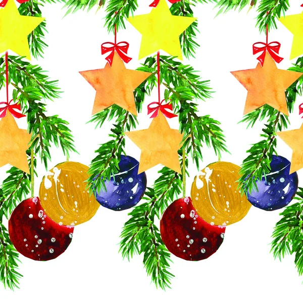 Karácsonyi dekoráció zökkenőmentes minta — Stock Fotó