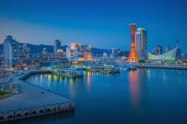 Kansai, Japonya kule manzarası ve Kobe bağlantı noktası