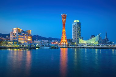 Kansai, Japonya kule manzarası ve Kobe bağlantı noktası