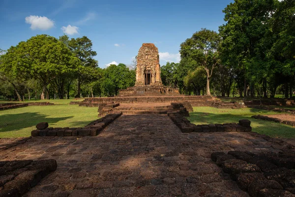 Ruinpagoden Prang Srithep Arkeologiska Platsen Srithep Antika Staden Petchaboon Thailand Royaltyfria Stockbilder