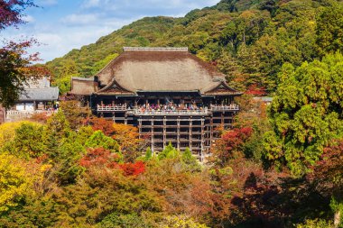 Kyoto, Japonya 'daki kiyomizu-dera tapınağı. 