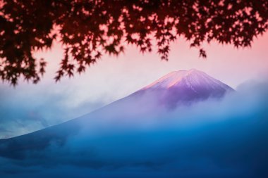 Kawakuchiko gölde Fuji Dağı 