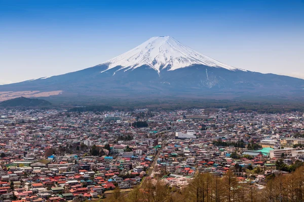 มุมมองทางอากาศของ mt.Fuji, Fujiyoshida, ประเทศญี่ปุ่น — ภาพถ่ายสต็อก