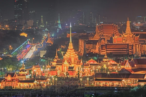 Kraliyet cenaze ateşinde Prenses gece Bangkok, Tayland — Stok fotoğraf