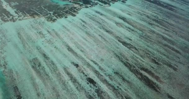 水バンガローの空中ビュー,フラー島,モルディブ — ストック動画
