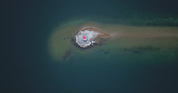 Russia, Primorsky Krai, Vladivostok, Aerial view of Tokarevskaya Cat lighthouse — 비디오