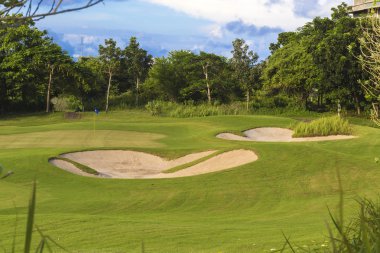 Yeşil Golf alanının güzel manzara