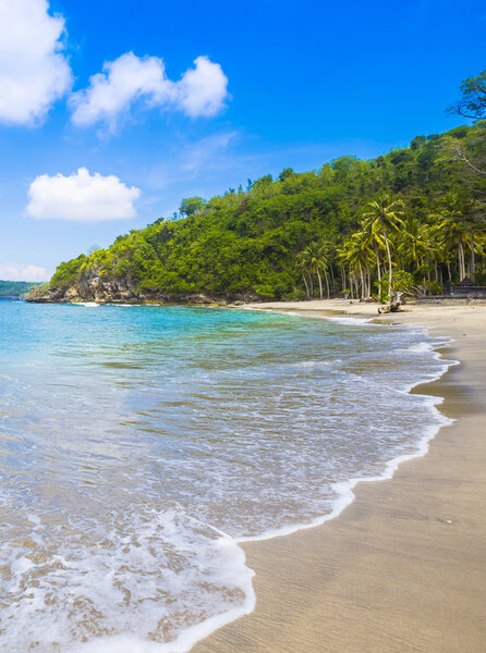 Tropical coastline of Nusa Penida island.