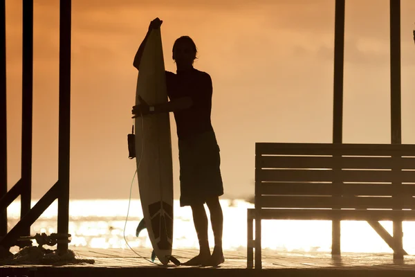 Sunset scene of  fisherman boat — Stock Photo, Image