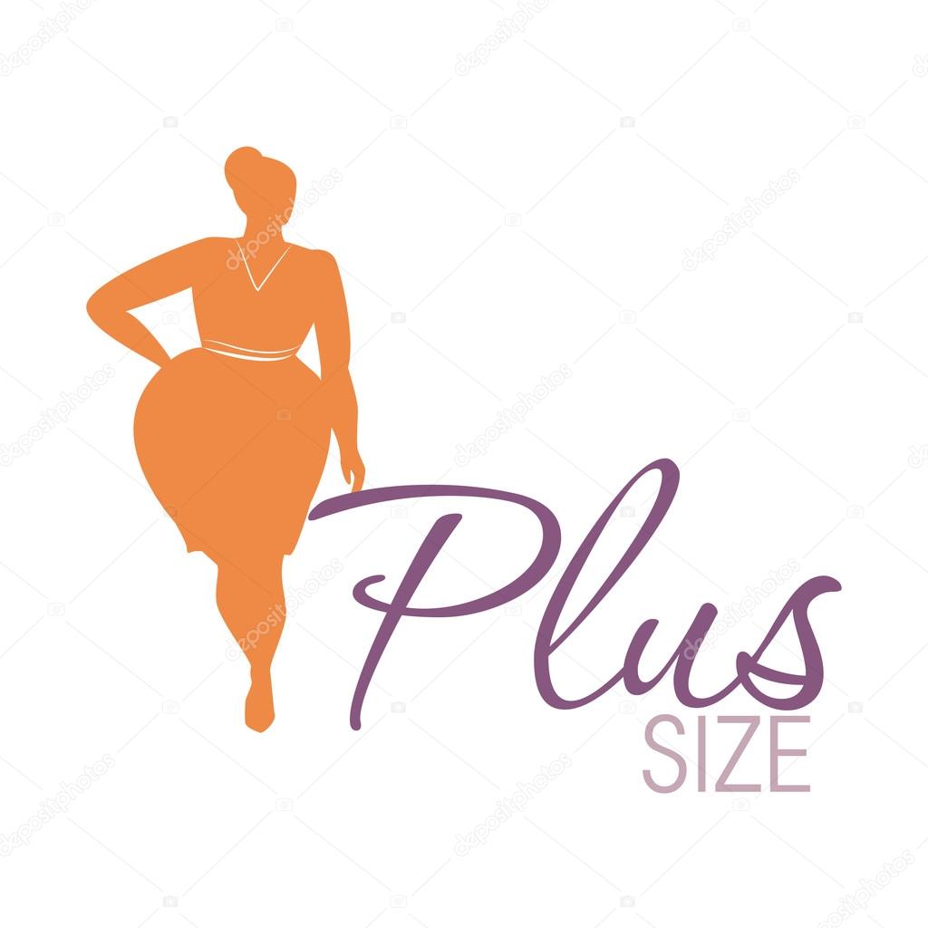 Plus size woman icon illustration