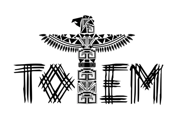 Gamla svarta totem logotyp — Stock vektor