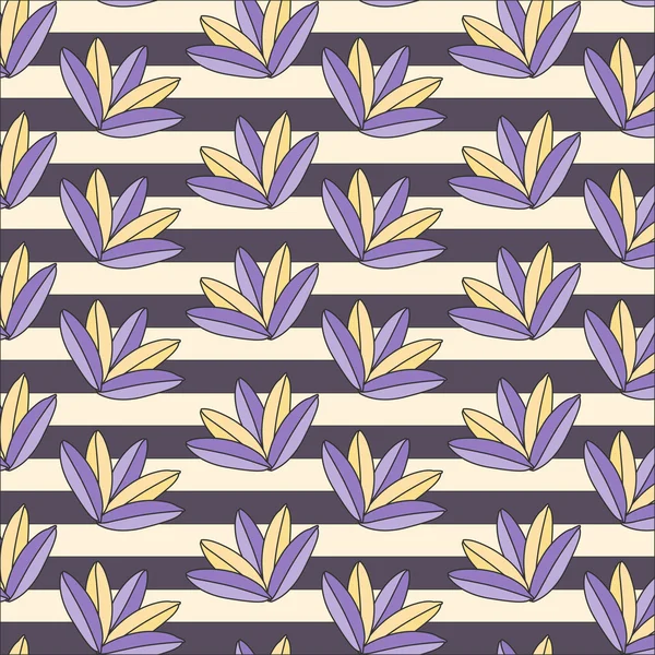 Contour fleur rayé motif — Image vectorielle