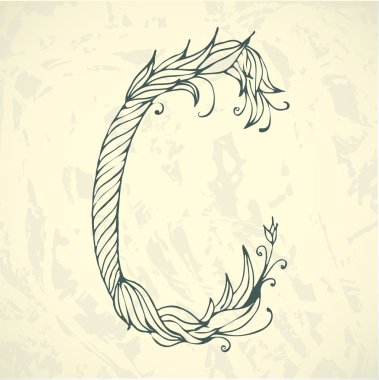 süslü el harfi c çekilmiş