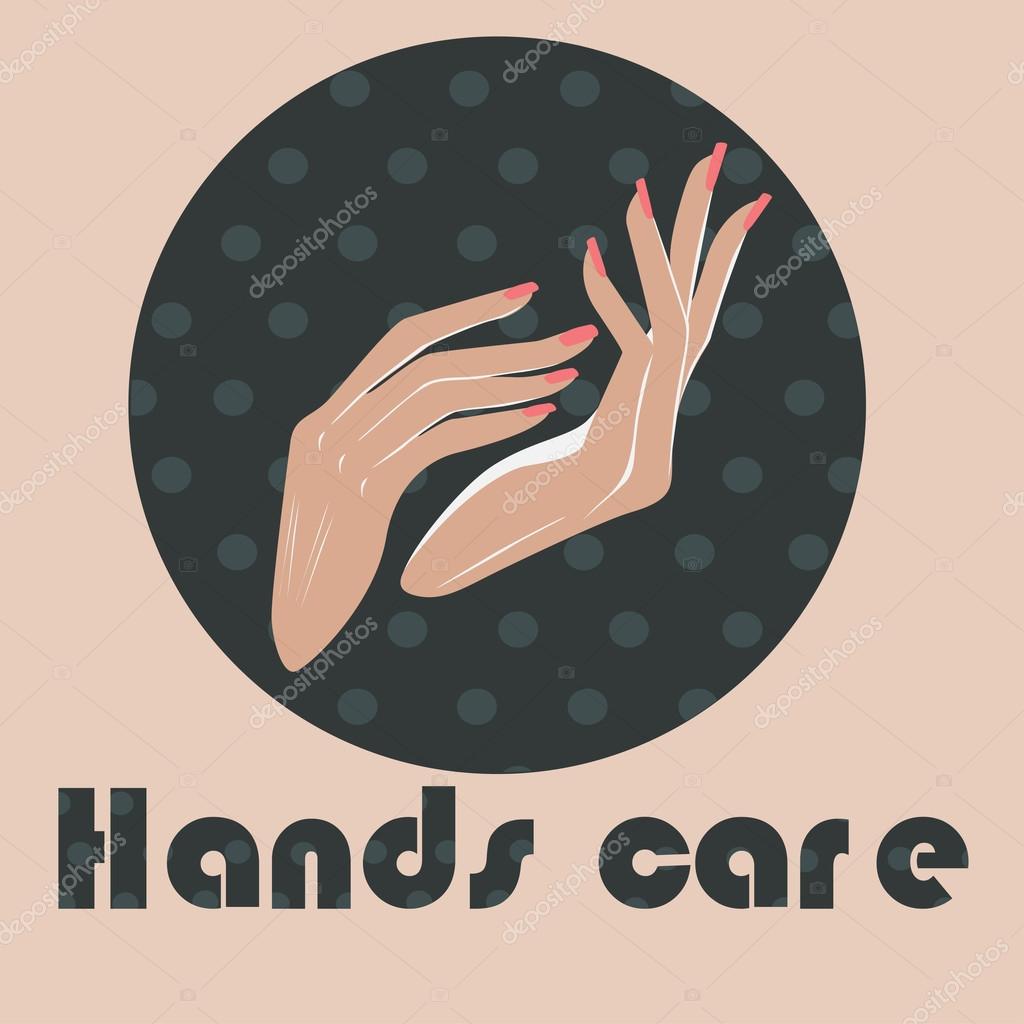 Hands care label illustration background