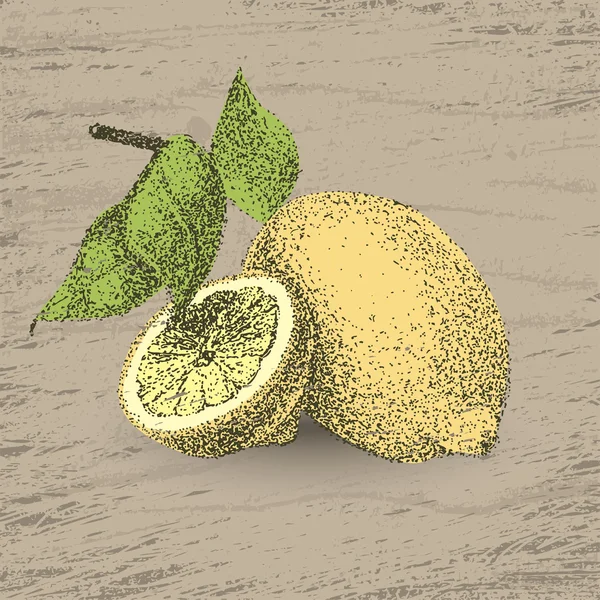 Hand getekende stip citroen — Stockvector
