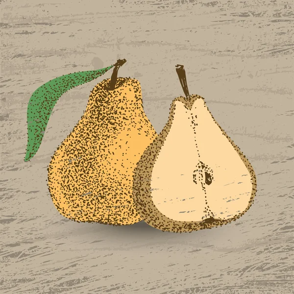 Hand drawn dot pear — Stock Vector